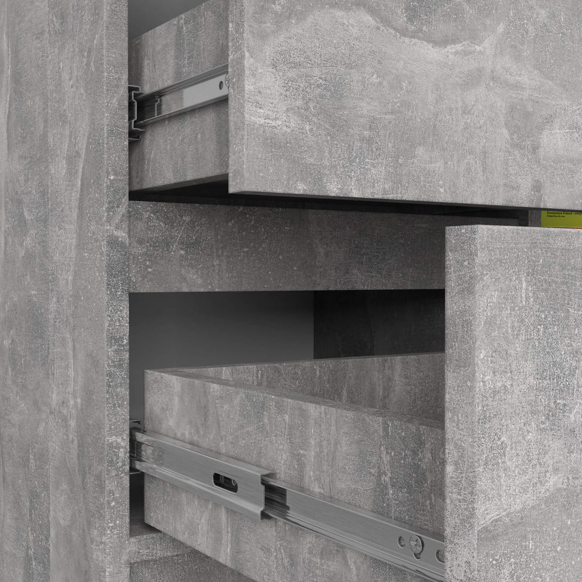 KOMMODE Jerry, Beton, 35x80x77 cm - Graphitfarben, Holz (80/77/35cm) - Milordbikes