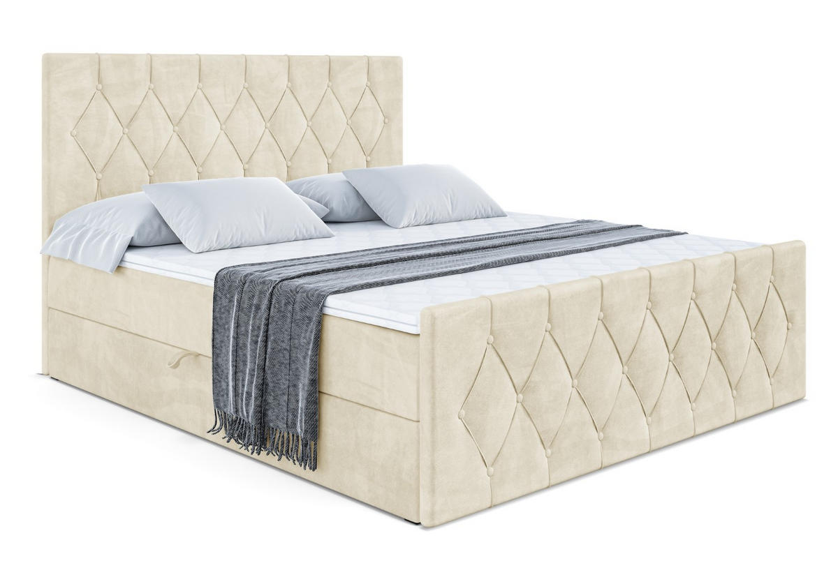BOXBETT VELANTO-Z - 160 x 200 - H3 - Beige - Beige, Holzwerkstoff (160/200cm) - ALTDECOR