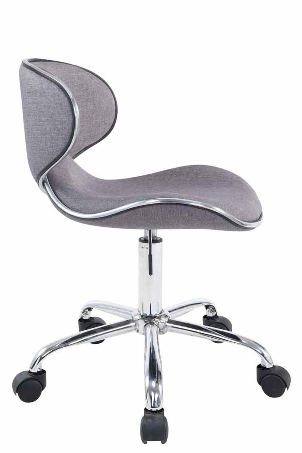 DREHSTUHL Stoff grau - Chromfarben/Grau, Textil/Metall (47/71/50cm) - CLP