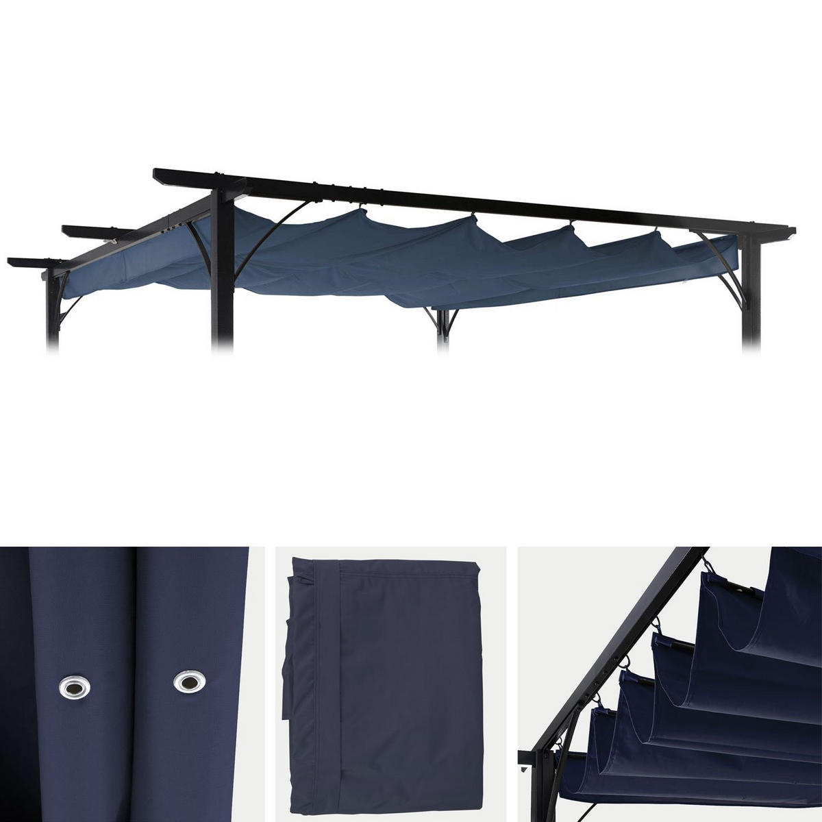 ERSATZBEZUG DACH PERGOLA Blau - Blau, Textil (370/1/300cm) - MCW
