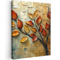LEINWANDBILD Baum - Abstrakt - Natur - Kunst 60x80 cm - Goldfarben, Textil (60/80cm) - MuchoWow