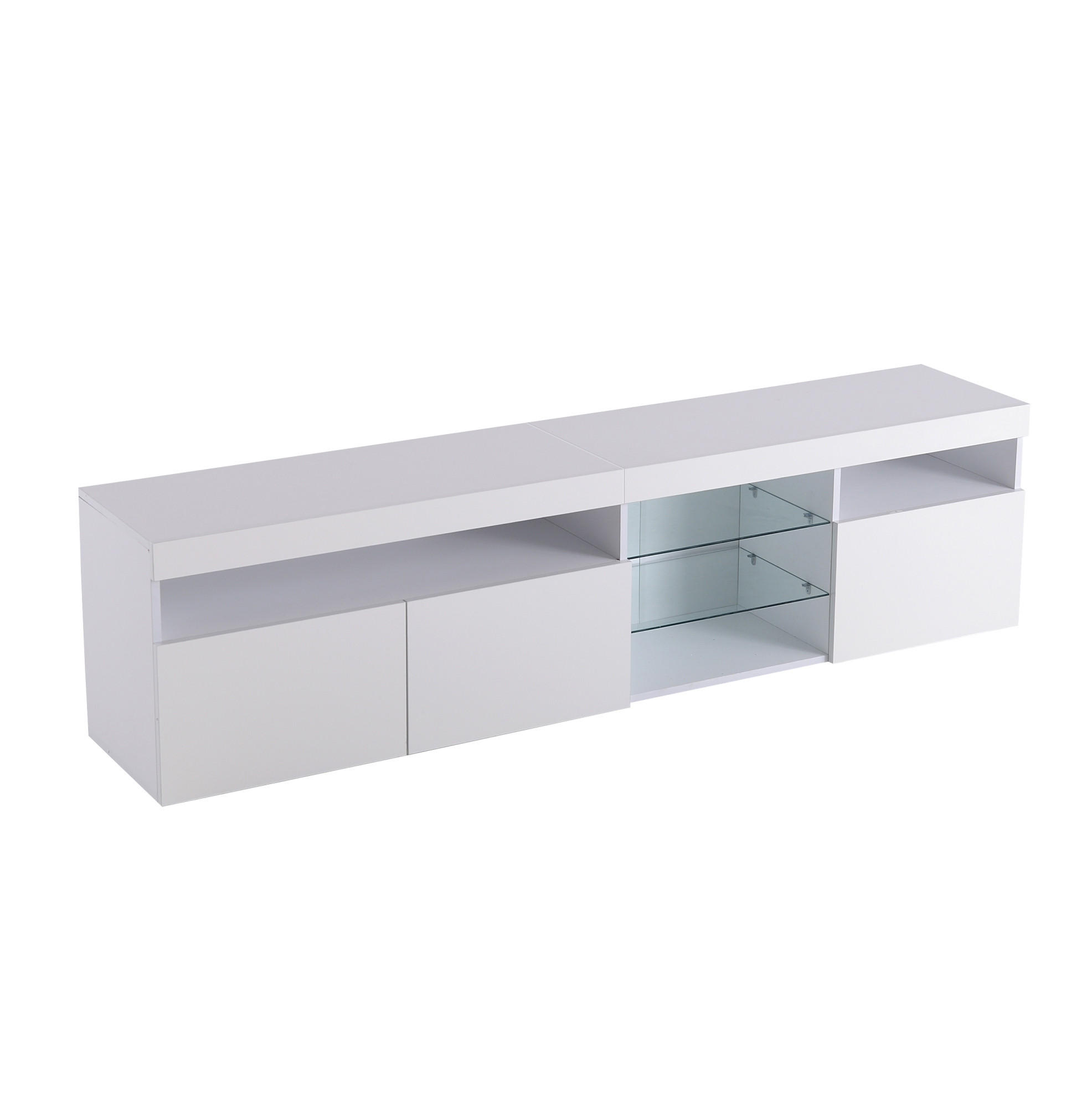TV-ELEMENT mit LED 180 x 35 x 48 cm Weiß Hochglanz - Weiß, Holzwerkstoff (35/48/180cm) - Beauniv