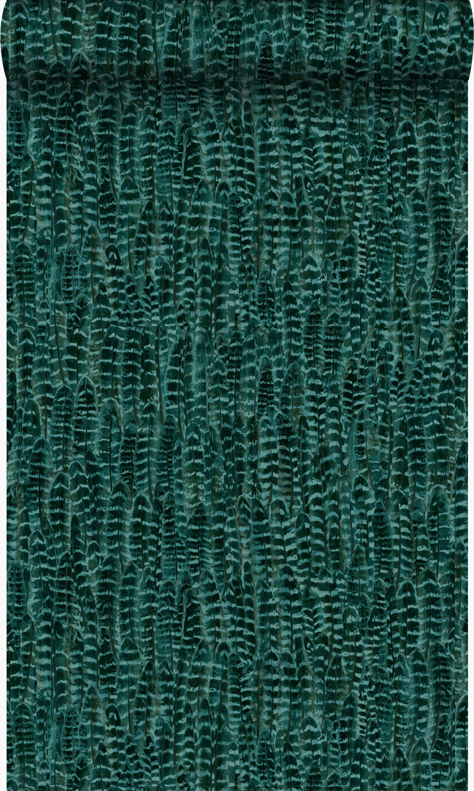 TAPETE Federn 53 cm x 10.05 m - Grün, Papier (53/1000cm) - Origin Wallcoverings