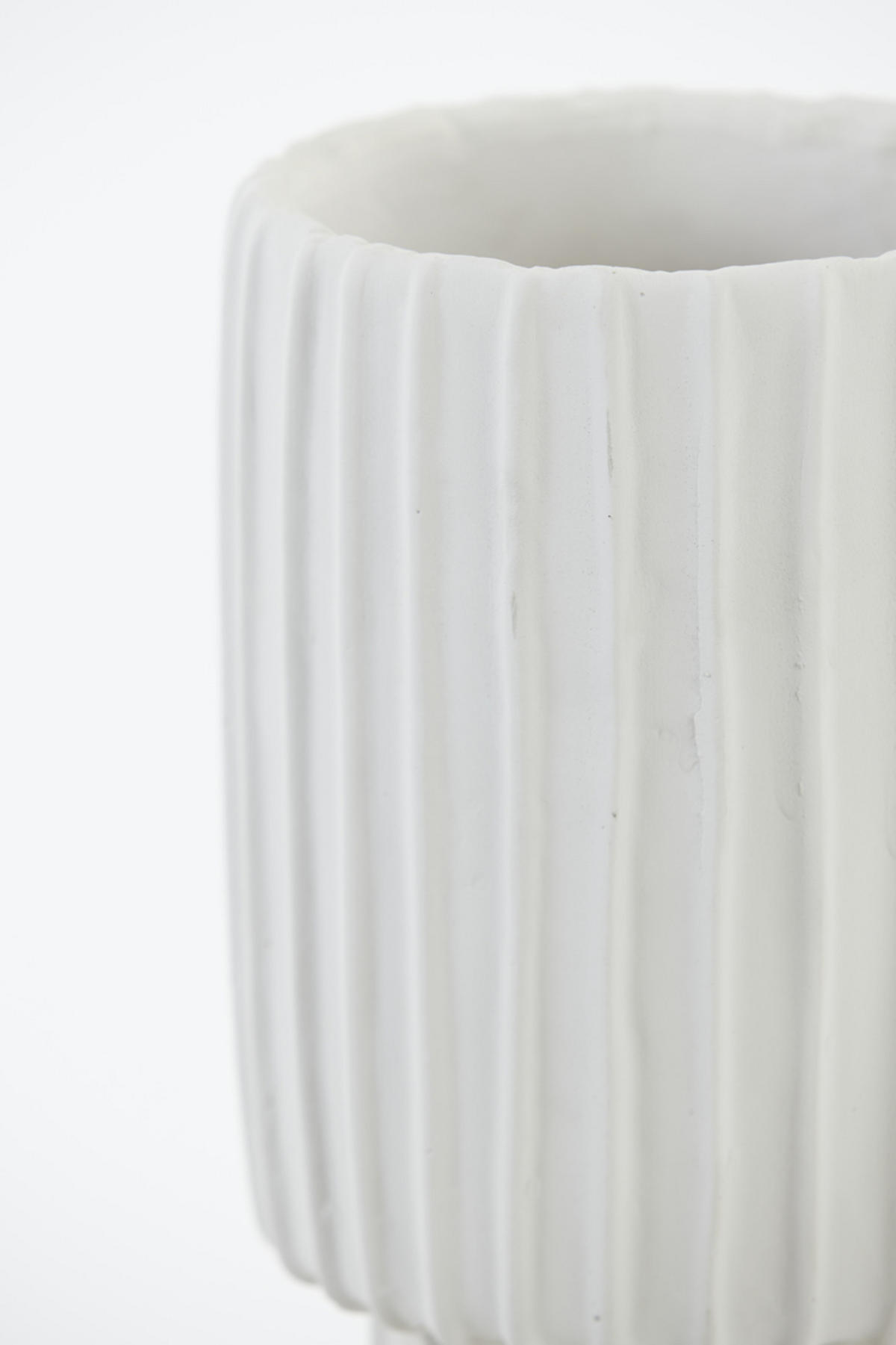 VASE Maja Weiß Ø17,5/40 cm - Weiß, Stein (40cm) - Light & Living