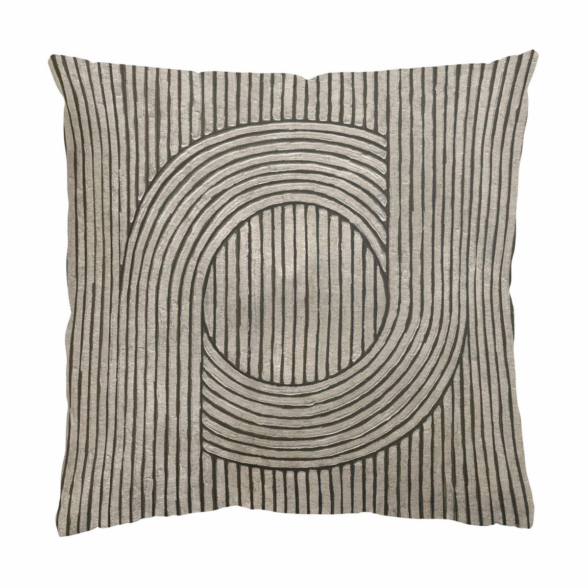 DEKOKISSEN 2er-Set Zederrillen Grau Duo 40/40 cm - Grau, Textil (40/40cm) - Bilderwelten