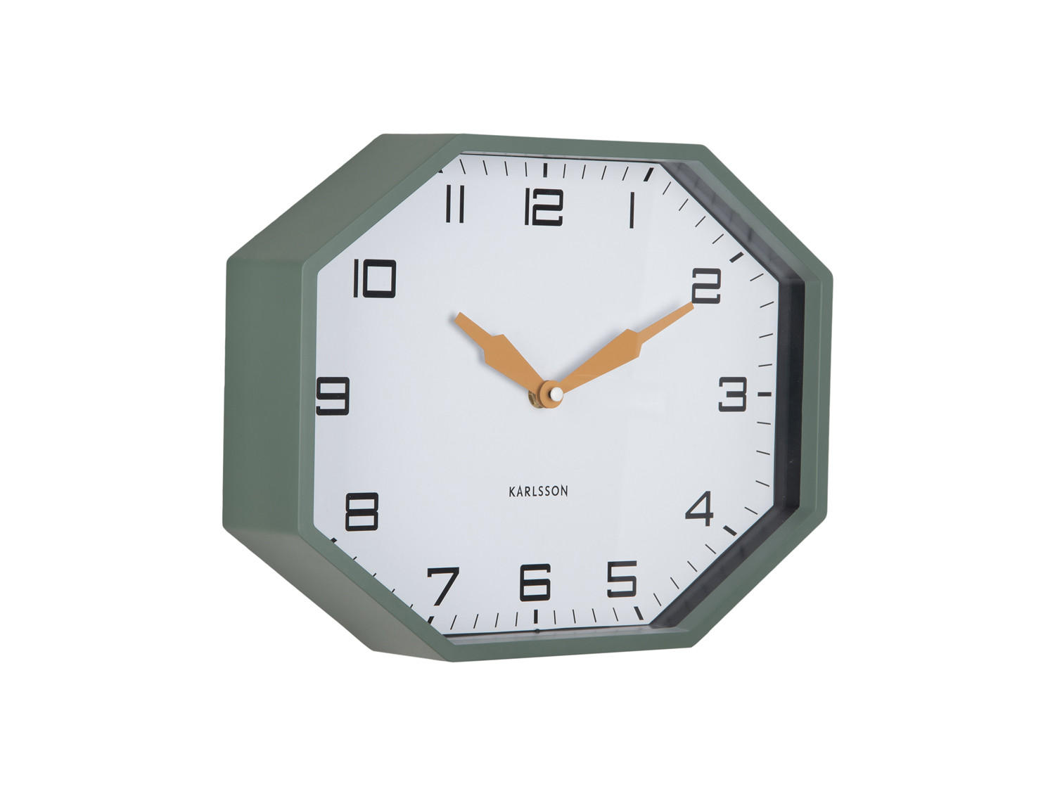 WECKER Modern Factory Octagon Grün 32/32/26 cm - Grün, Kunststoff (32/26/32cm) - Karlsson
