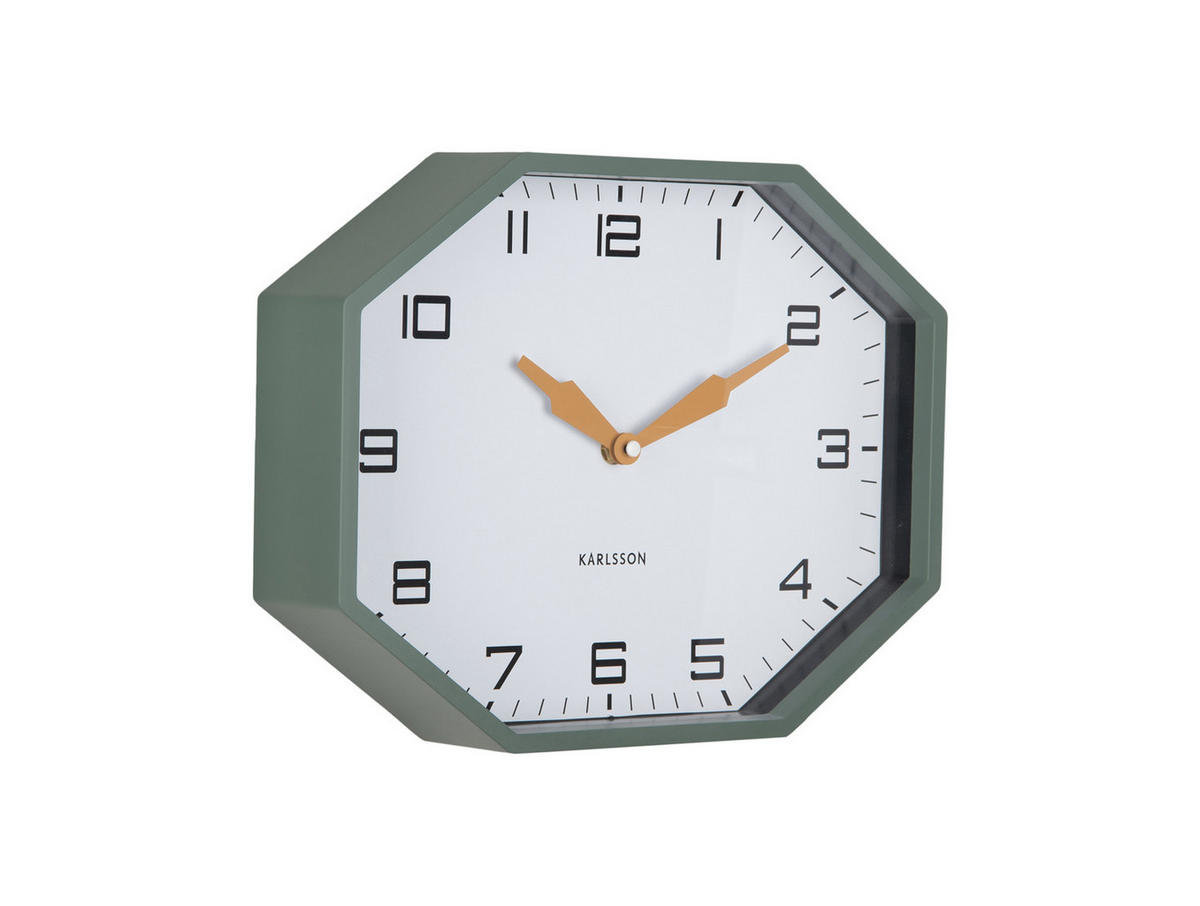 WECKER Modern Factory Octagon Grün 32/32/26 cm - Grün, Kunststoff (32/26/32cm) - Karlsson