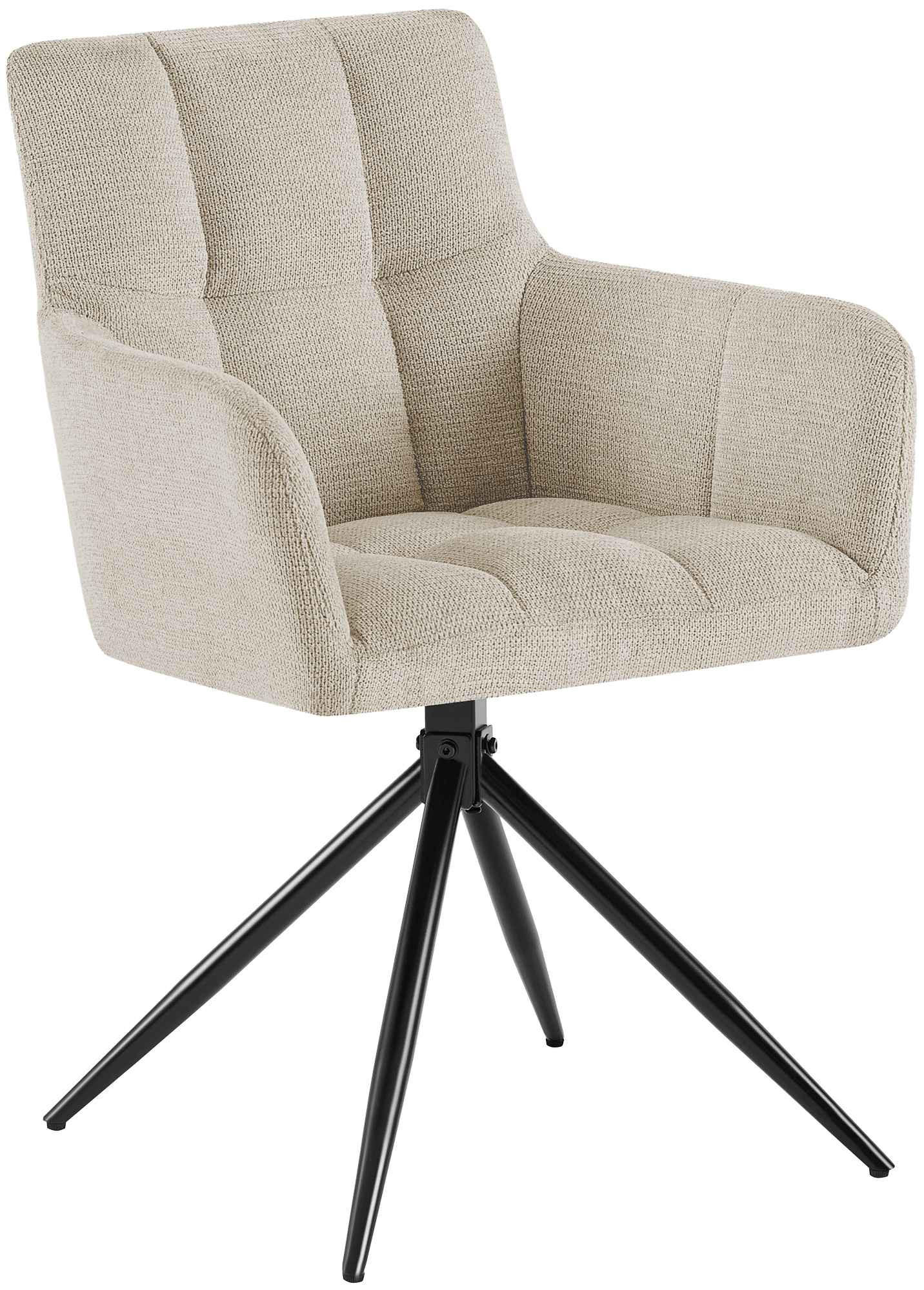 ARMLEHNENSTUHL Stoff Creme - Creme/Schwarz, Textil/Metall (59/87/59cm) - CLP