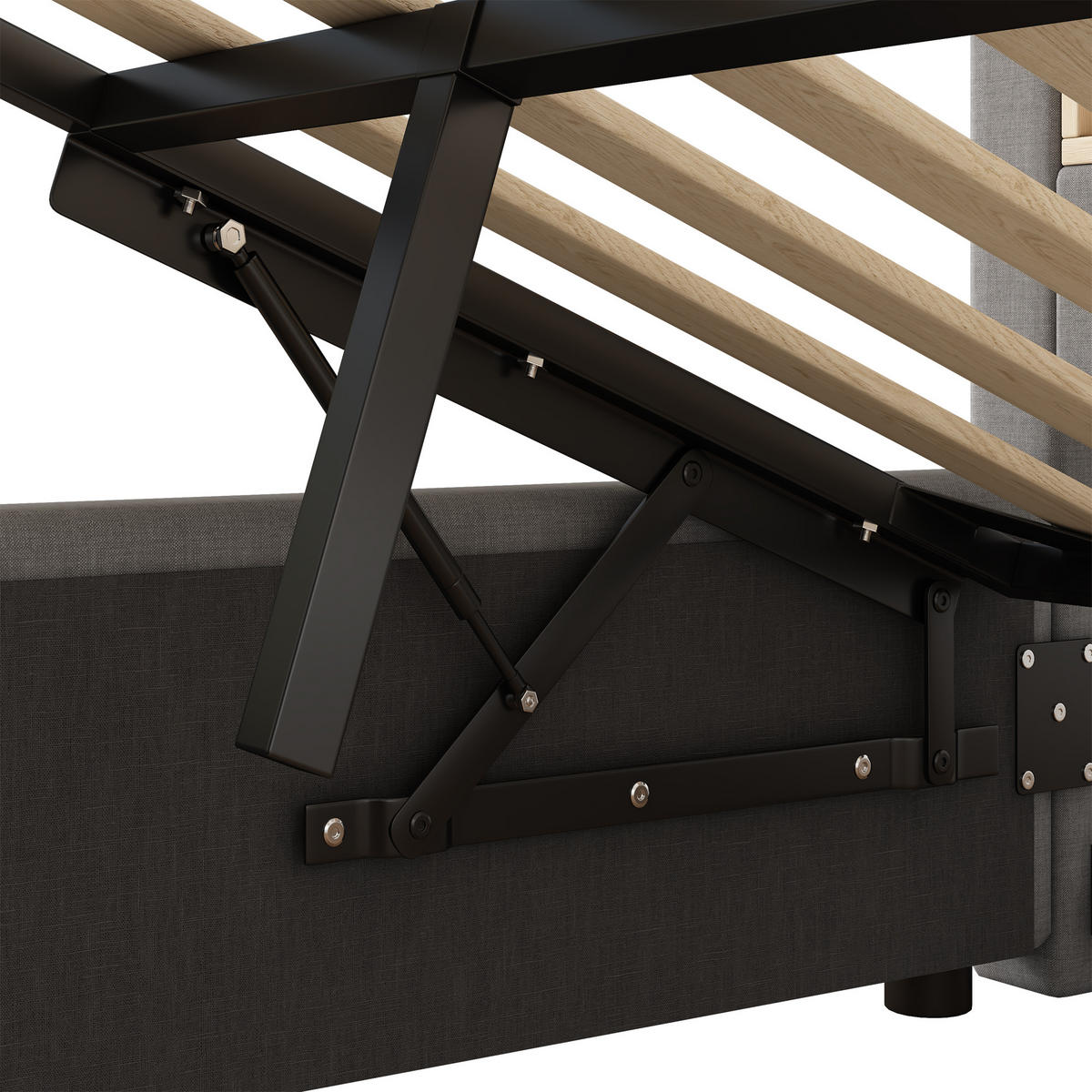 DENNÍ POSTEL 140x200cm Pohovka Úložná LED USB Šedá - šedá, přírodní materiály (140/200cm) - FLIEKS