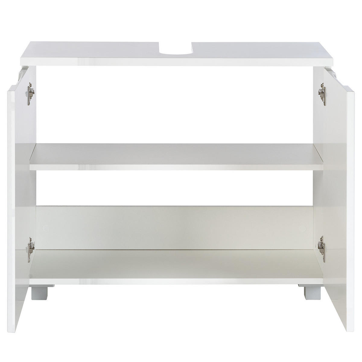 WASCHBECKENUNTERSCHRANK - Hochglanz Weiß / Matt Weiß - Weiß, Holzwerkstoff (80/67/32cm) - home24