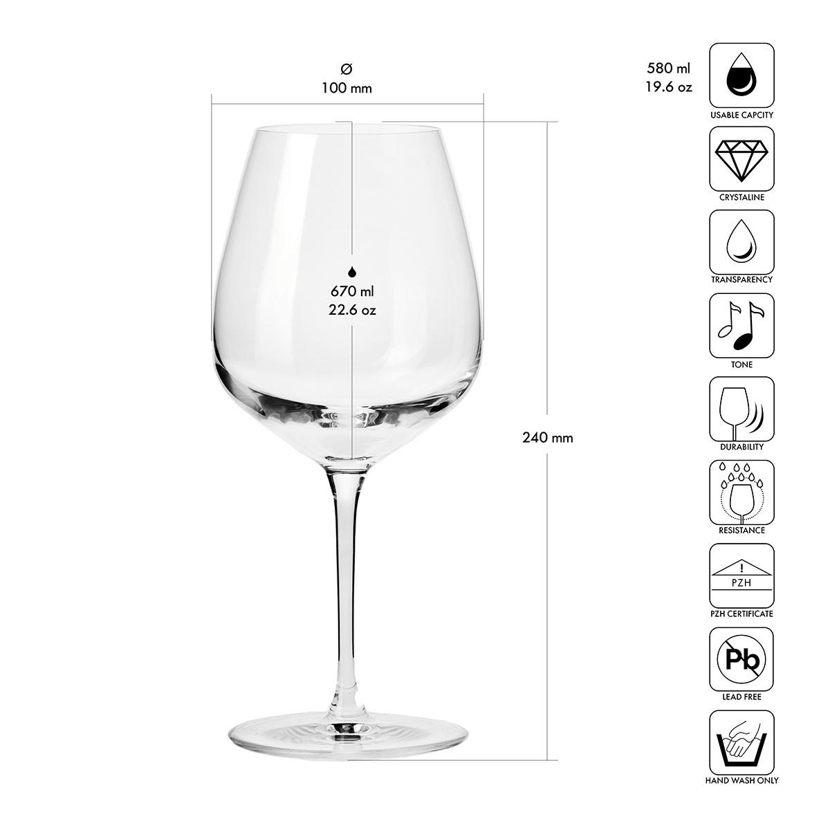 ROTWEINGLÄSER Duet, 2er-Set, 580 ml - Transparent, Glas (0.58L) - Krosno Glass
