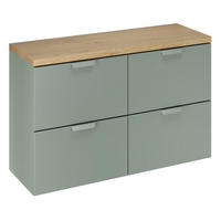 WASCHBECKENUNTERSCHRANK 120 cm 3 Teile - Aster Green A BM417 in Grün Matt - Eichefarben/Grün, Holz (120/52.2/46cm)