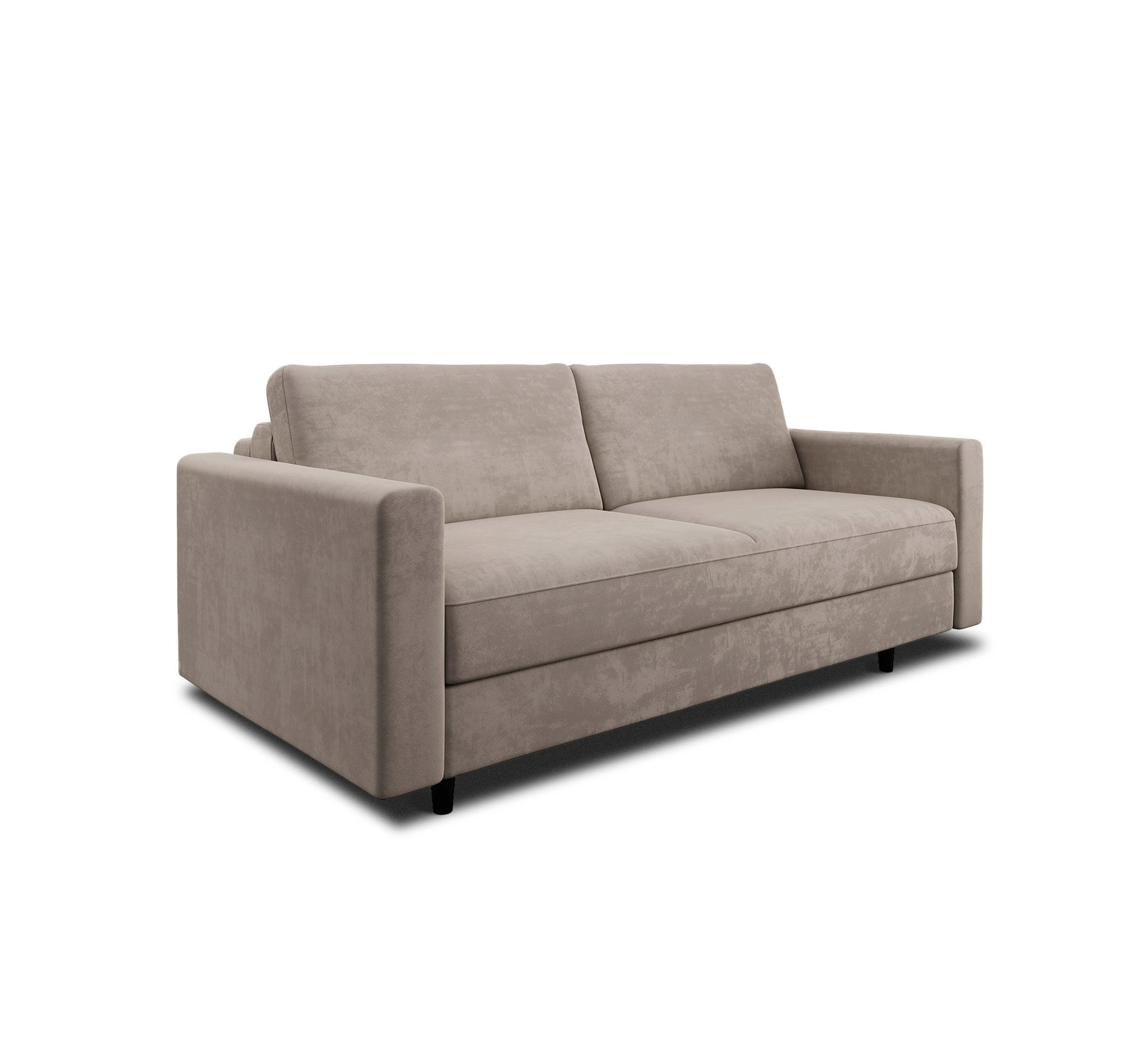 SCHLAFSOFA GERADE Samt Taupe-Beige 180cm - Beige, Textil (180/87/100cm) - Sia Home
