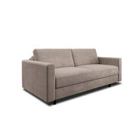 SCHLAFSOFA GERADE Samt Taupe-Beige 180cm - Beige, Textil (180/87/100cm) - Sia Home