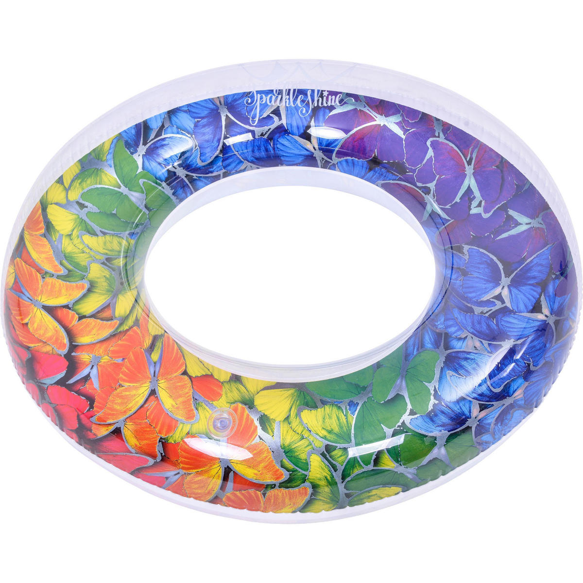 SCHWIMMREIFEN Schmetterling Ø90 cm bunt mit Sicherheitsventil - Multicolor, Kunststoff (90/90cm) - Avenli