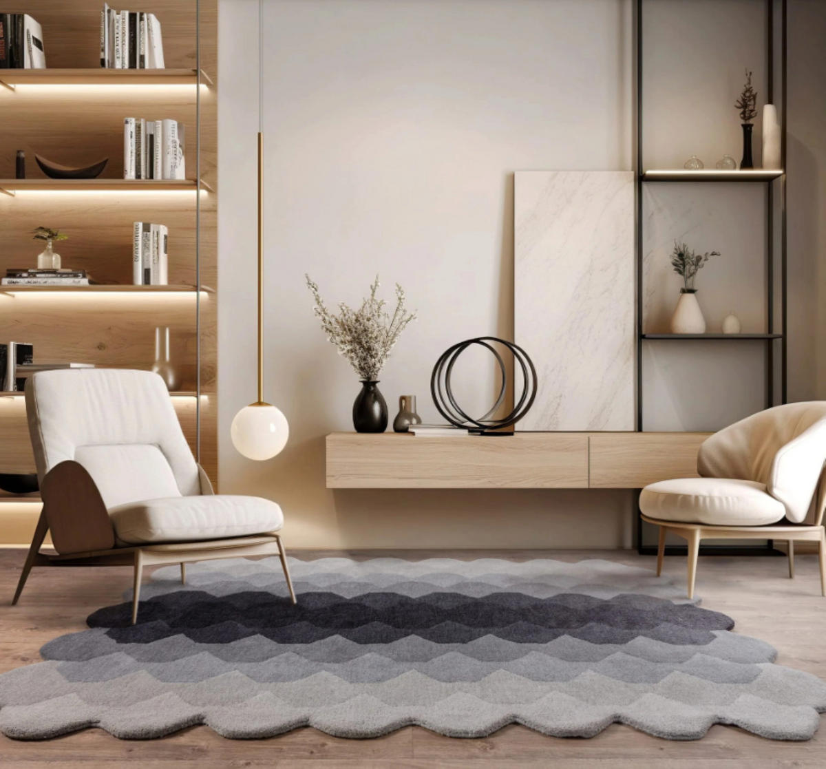 TEPPICH modern handgetuftet KERNEL Schwarz 66 x 200 cm - Schwarz, Naturmaterialien (66/200cm) - Novatrend