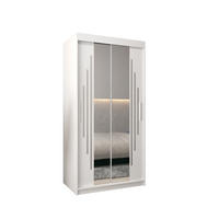SCHWEBETÜRENSCHRANK 200/100/62 2-türig - Silberfarben/Weiß, Holz/Kunststoff (100/200/62cm) - Abiks Möbel