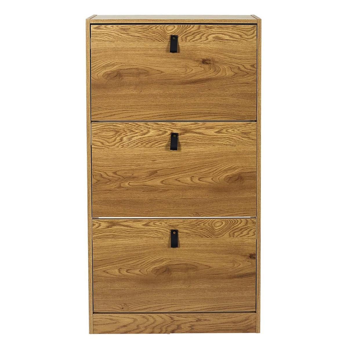 SCHUHSCHRANK mit 3 klappbaren Schubladen - L63cm - Eichefarben, Holzwerkstoff (24/117/63cm) - Calicosy