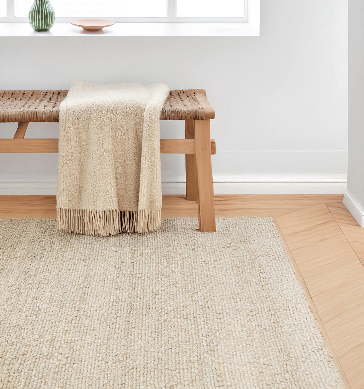 SCHLINGENTEPPICH im natürlichen Stil beige - Beige, Textil (200/290cm) - AFK Living