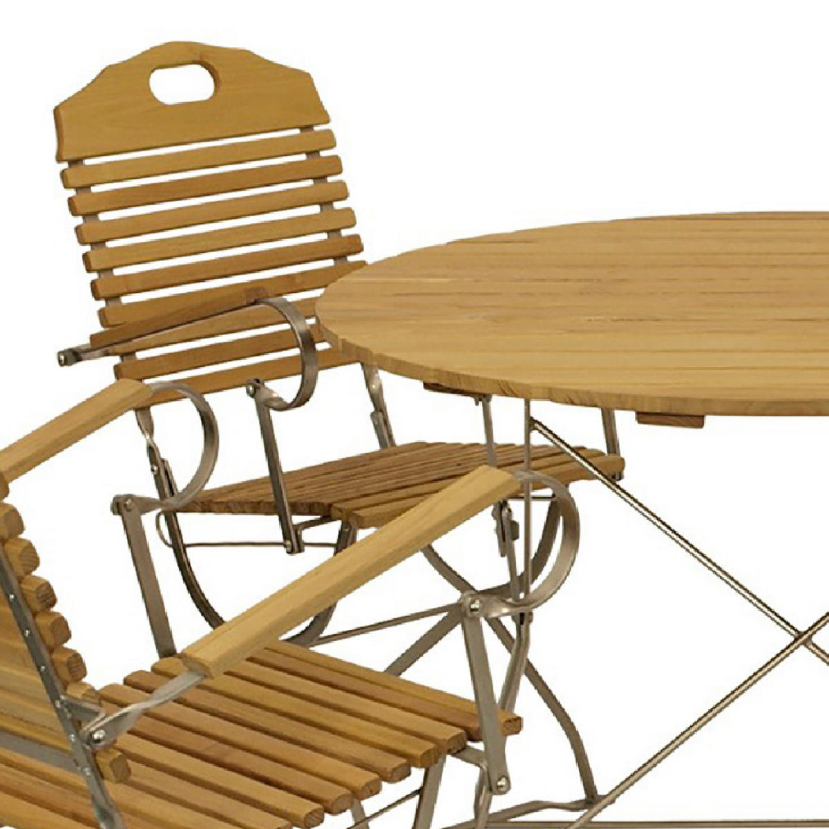 SITZGRUPPE Bad Belzig - Kurgarten - GARTEN-GARNITUR 5-teilig, Gartenmöbel Set Flachstahl verzinkt + Robinie - Grau, Holz - TPFGarden
