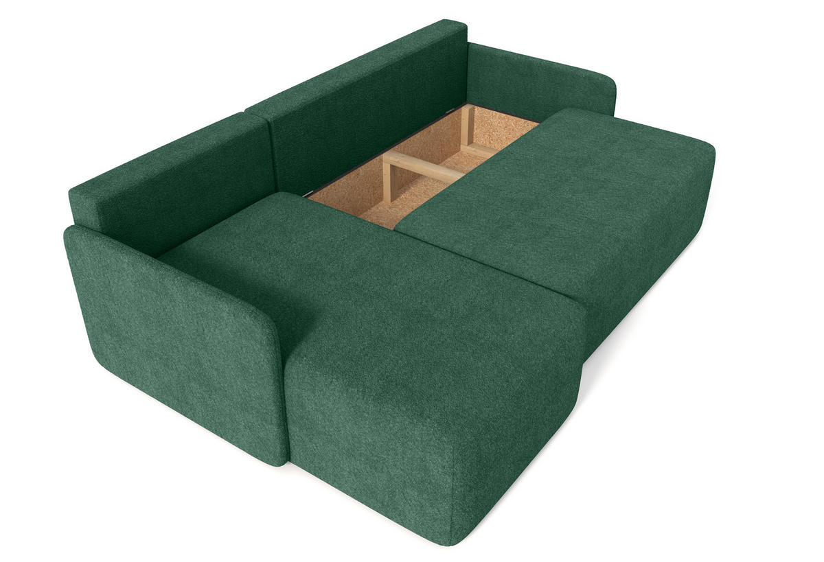 ECKSOFA MONDI Grün - Schwarz/Grün, Kunststoff/Textil (212/142cm) - Luxkor24
