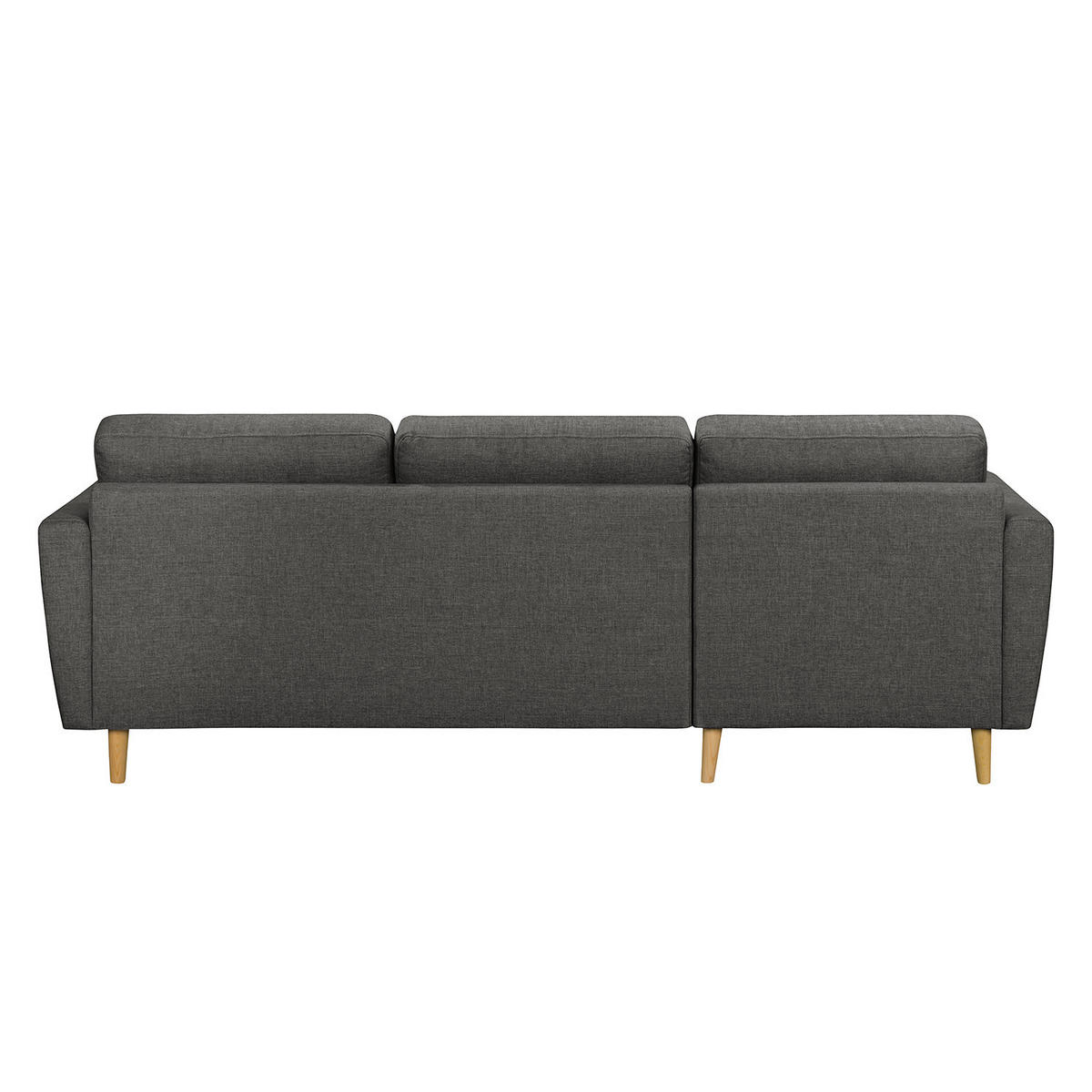 ECKSOFA mit Longchair - Hellbraun/Grau, Holz/Textil (233/148cm) - home24