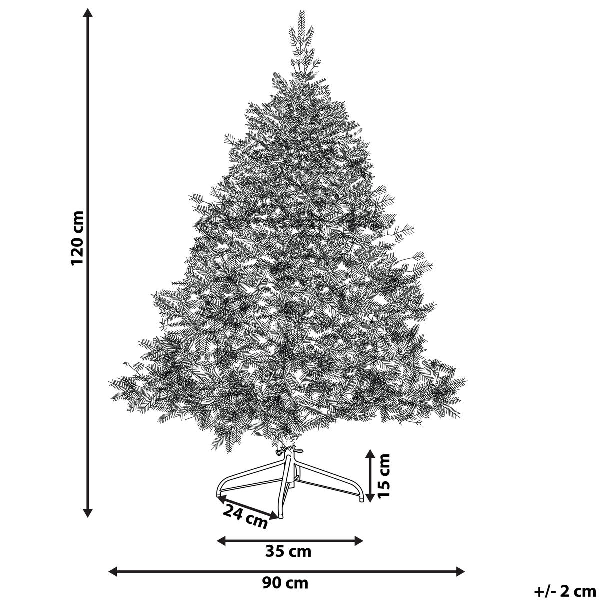 WEIHNACHTSBAUM 120 cm Weiß Tomichi - Weiß, Kunststoff (120cm) - Beliani