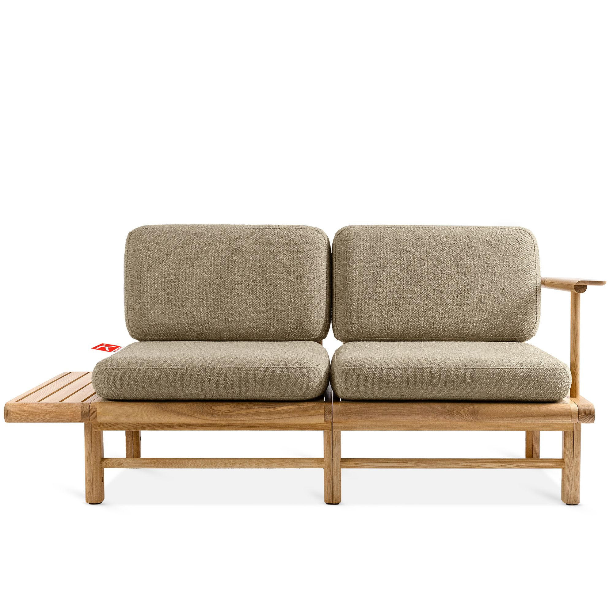GARTENSOFA ATREDA 2-Sitzer, mit Ablage - Beige, Holz/Textil (175/74/80cm) - KONSIMO®