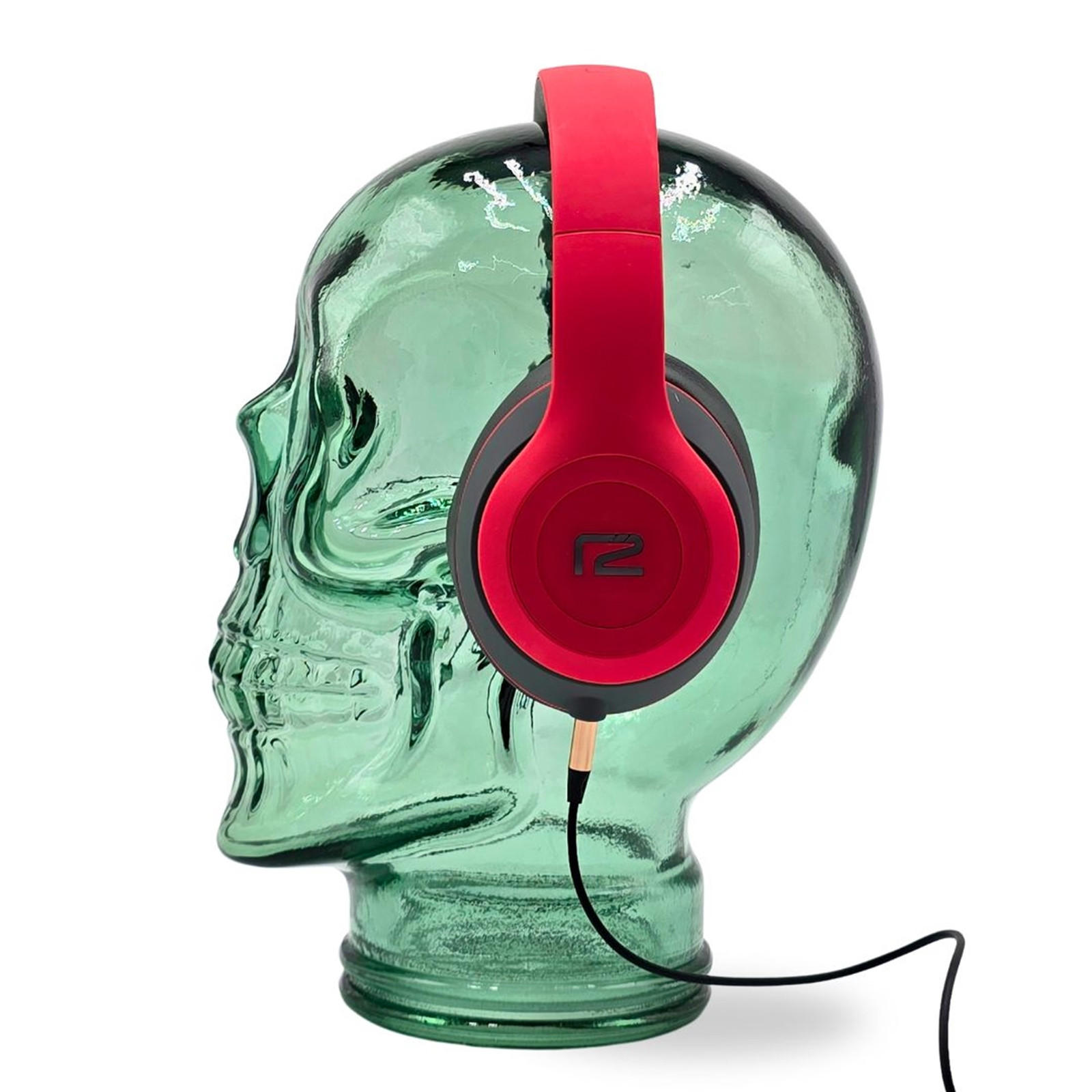 KOPFHÖRERSTÄNDER TOTENKOPF Glas T03 grün - Grün, Glas (19/26/19cm) - DESIGN DELIGHTS