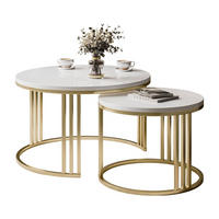 COUCHTISCH 2in1 LORI Hochglanz Gold gebürstet, gebürstetes Gold / weißer Glanz - Weiß, Metall (70/70/49cm) - Lookway