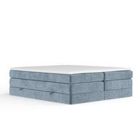 BOXSPRINGBETT Juniper Blau Grau 180/200 cm - Blaugrau/Schwarz, Holz/Holzwerkstoff (180/200cm) - Maison de Reve