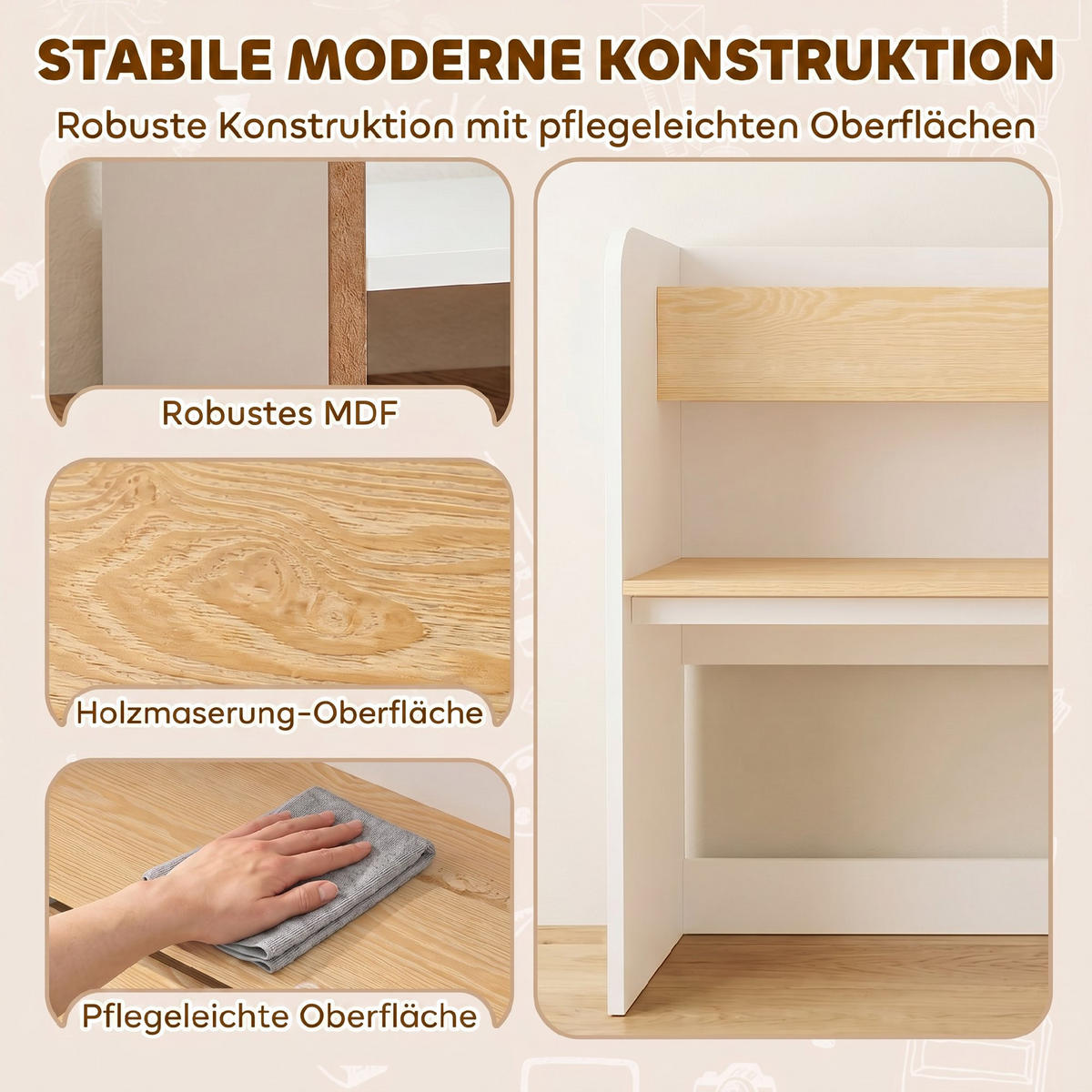 KINDERTISCHGRUPPE Weiß 80.0/29.0/80.0cm - Weiß, Holzwerkstoff (29/80/80cm)