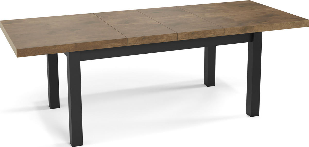 ESSTISCH Gemini rechteckig ausziehbar, Lefkas Eiche 170-250/90/78 cm - Alteiche/Schwarz, Holz/Holzwerkstoff (170/90/78cm) - WFL GROUP