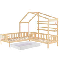 KINDERBETT 90/200 cm & 70/140 cm in Natur mit Schublade und Regal - Naturfarben, Holz/Holzwerkstoff (90/200cm) - WISHDOR