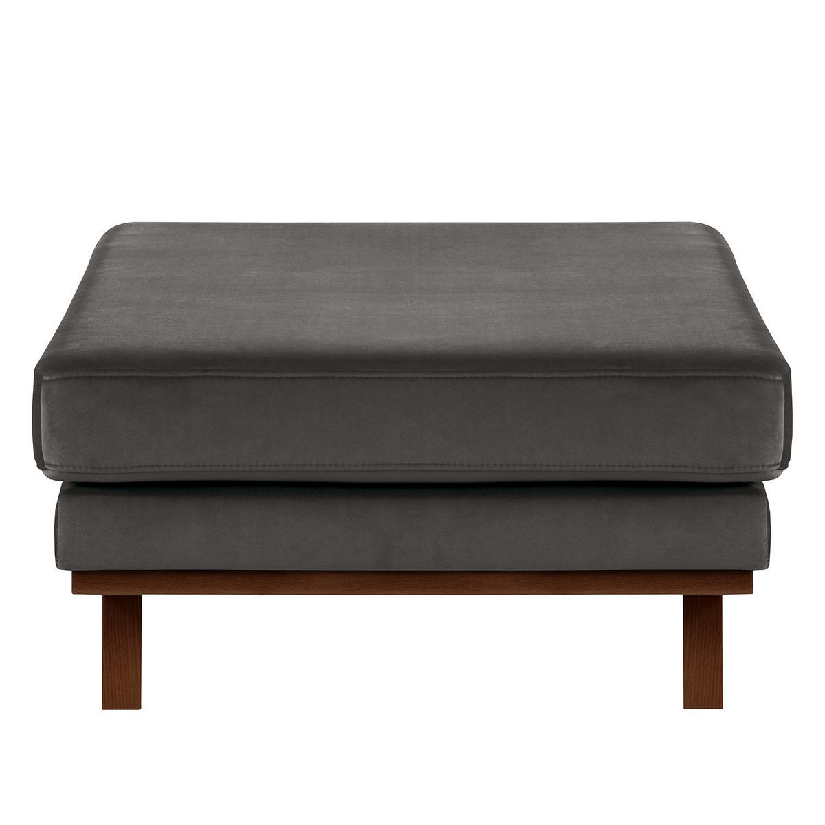 HOCKERBANK - Dunkelgrau/Buchefarben, Buchenholz/Textil (180/43/81cm) - home24