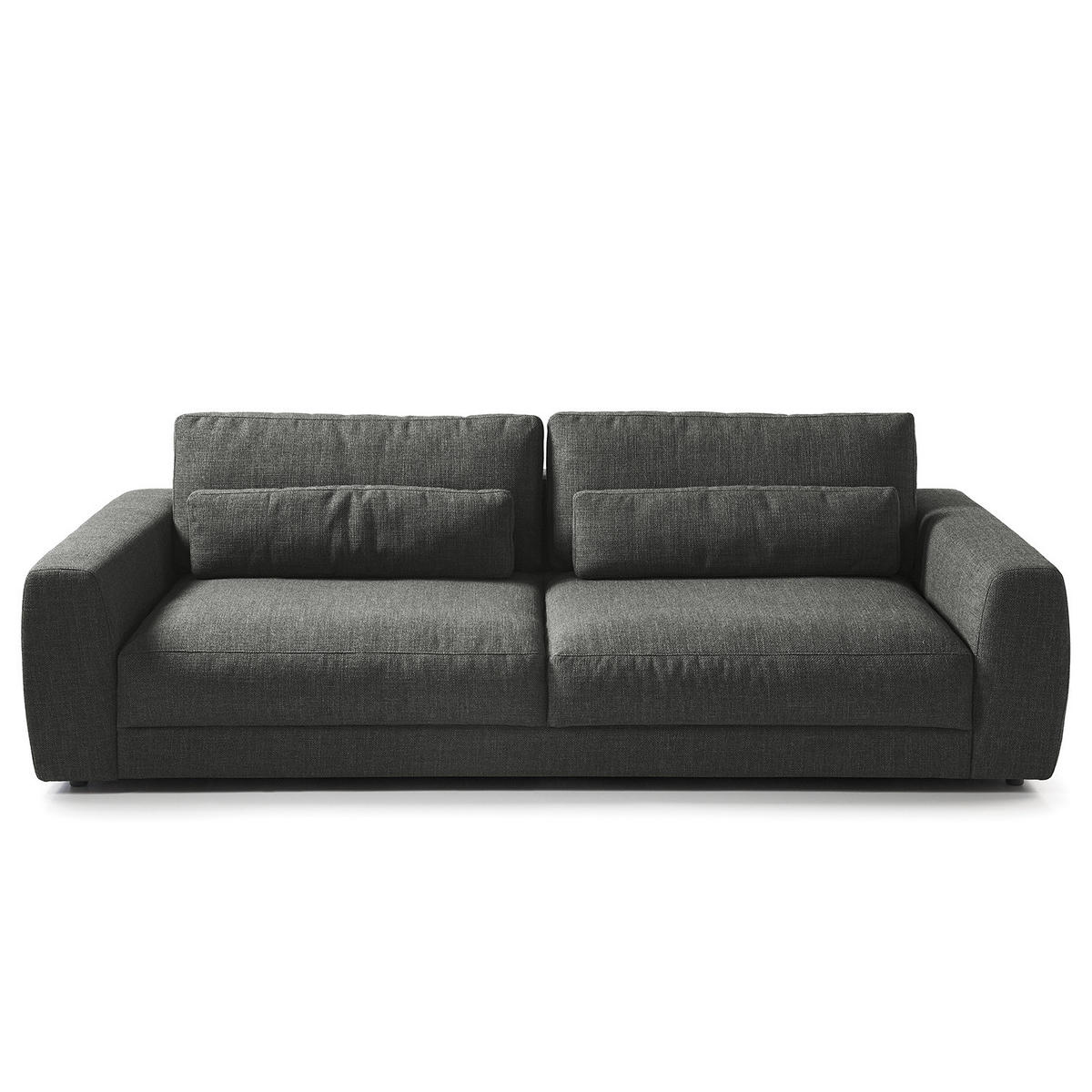 3-SITZER SOFA - Schwarz/Grau, Kunststoff/Textil (252/80/117cm) - home24