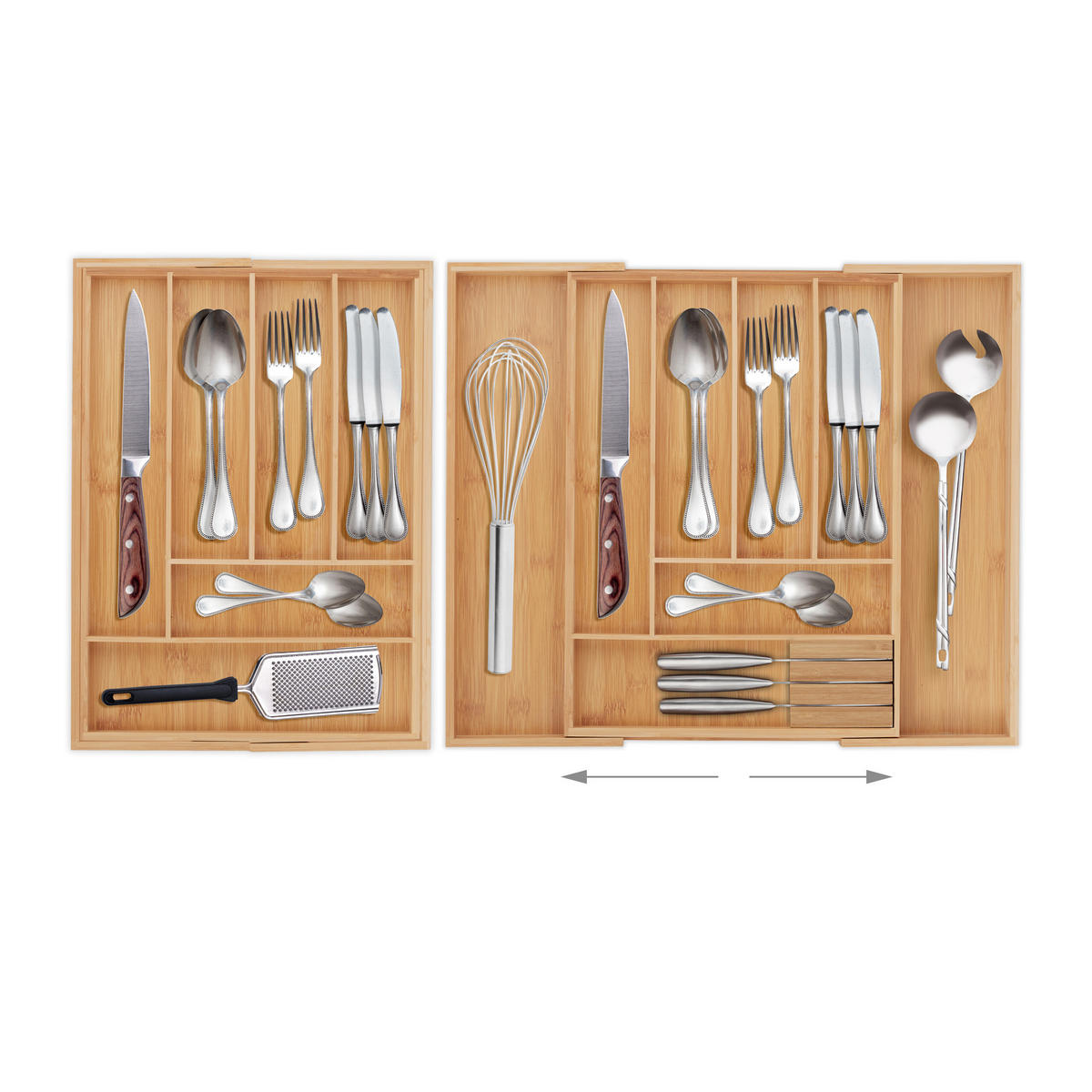 BESTECKKASTEN - Hellbraun, Holz/Holzwerkstoff (52/5/43cm) - Relaxdays