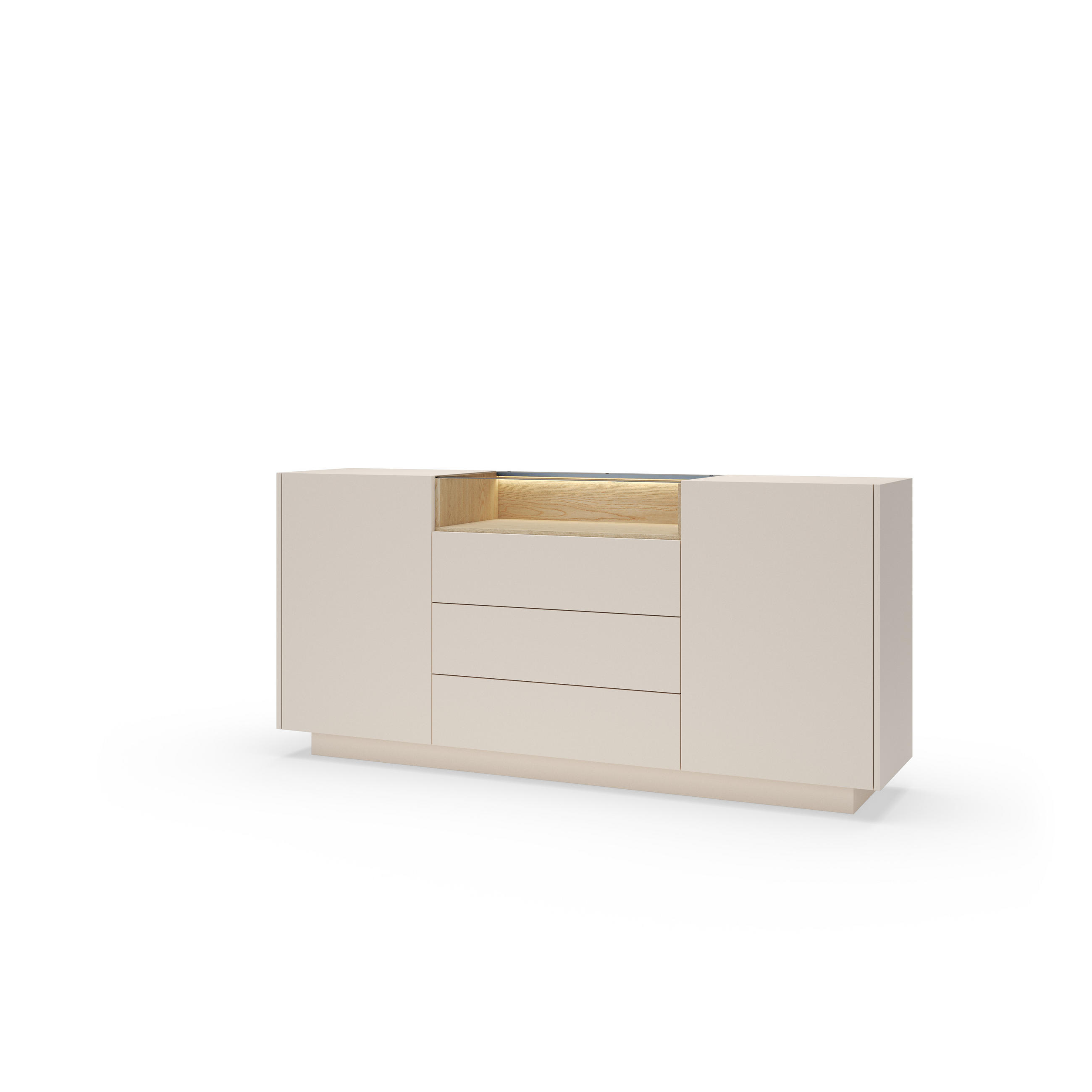 KOMMODE: beige + cremona Eiche, 176,4 x 83 x 39,5 cm - Beige, Holzwerkstoff (176.4/83/39.5cm) - 3XE LIVING