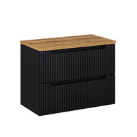 WASCHTISCHUNTERSCHRANK 80.4cm Riva Schwarz und Holz - Schwarz, Holzwerkstoff (80.4/59/40cm) - Petits-meubles