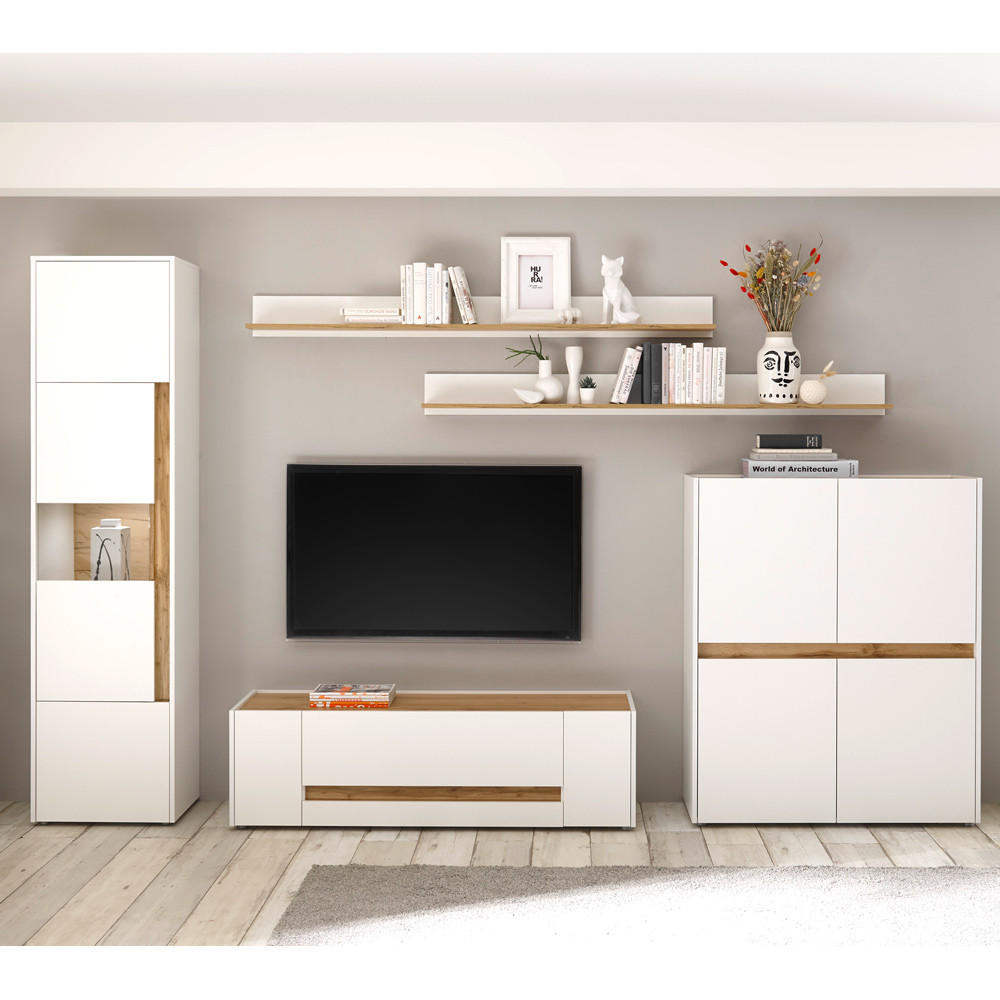 Lomado Highboard Weiß 100x120x40 cm
