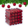 100XWEIHNACHTSKUGELN - Rot, Kunststoff (6/7/6cm) - Relaxdays