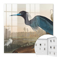 SCHLÜSSELBOX Weiß 30x30 cm – Türöffnung nach rechts - Exotischer Vogel - Blau, Metall (30/30/5cm) - TULUP