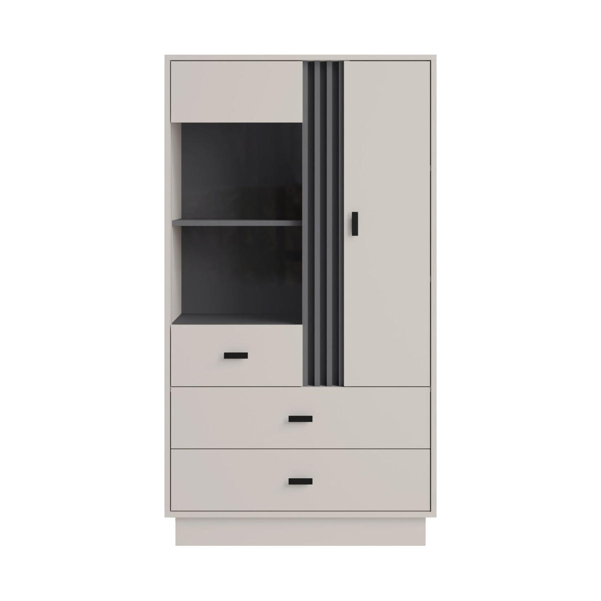 VITRINE – 80 cm – ALLMO System – Kaschmir - Kaschmir, Holzwerkstoff (80/145/40cm) - hi-markt