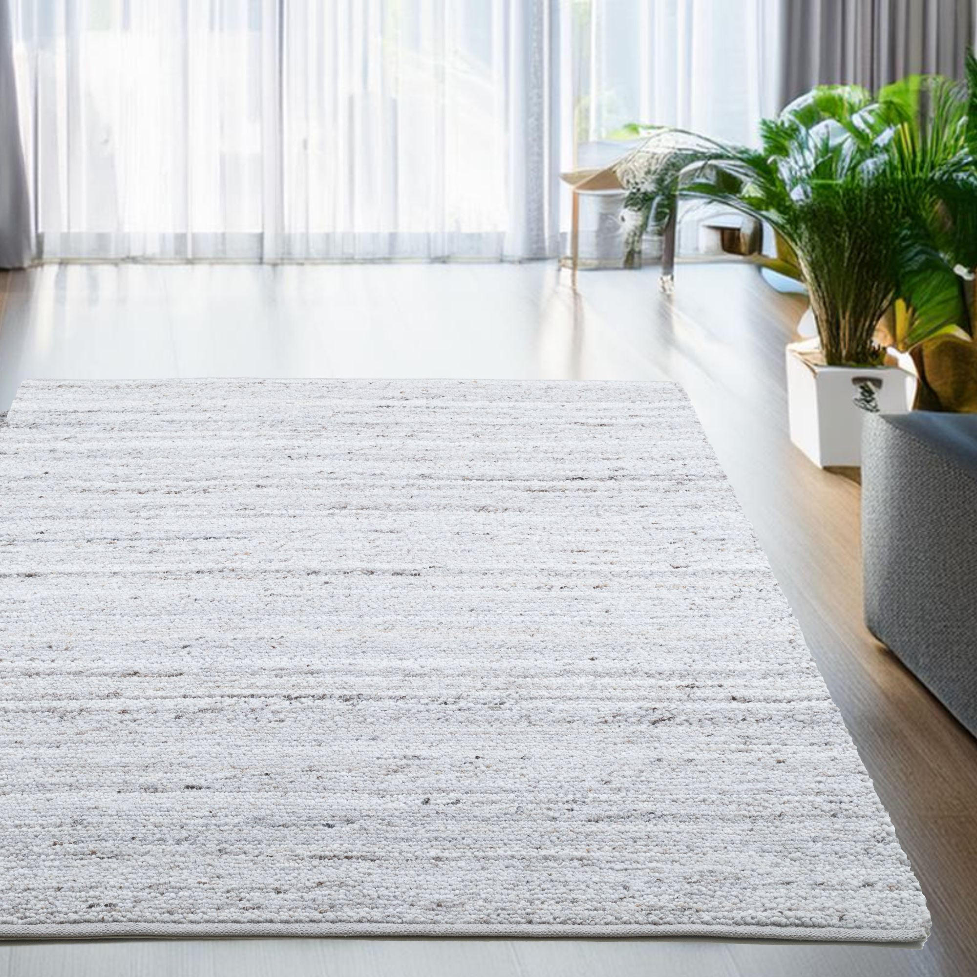 HANDWEBETEPPICH Malli, modern, strapazierfähig, pflegeleicht 170x240 cm - Hellgrau, Textil (170/240cm) - Rug and Roll