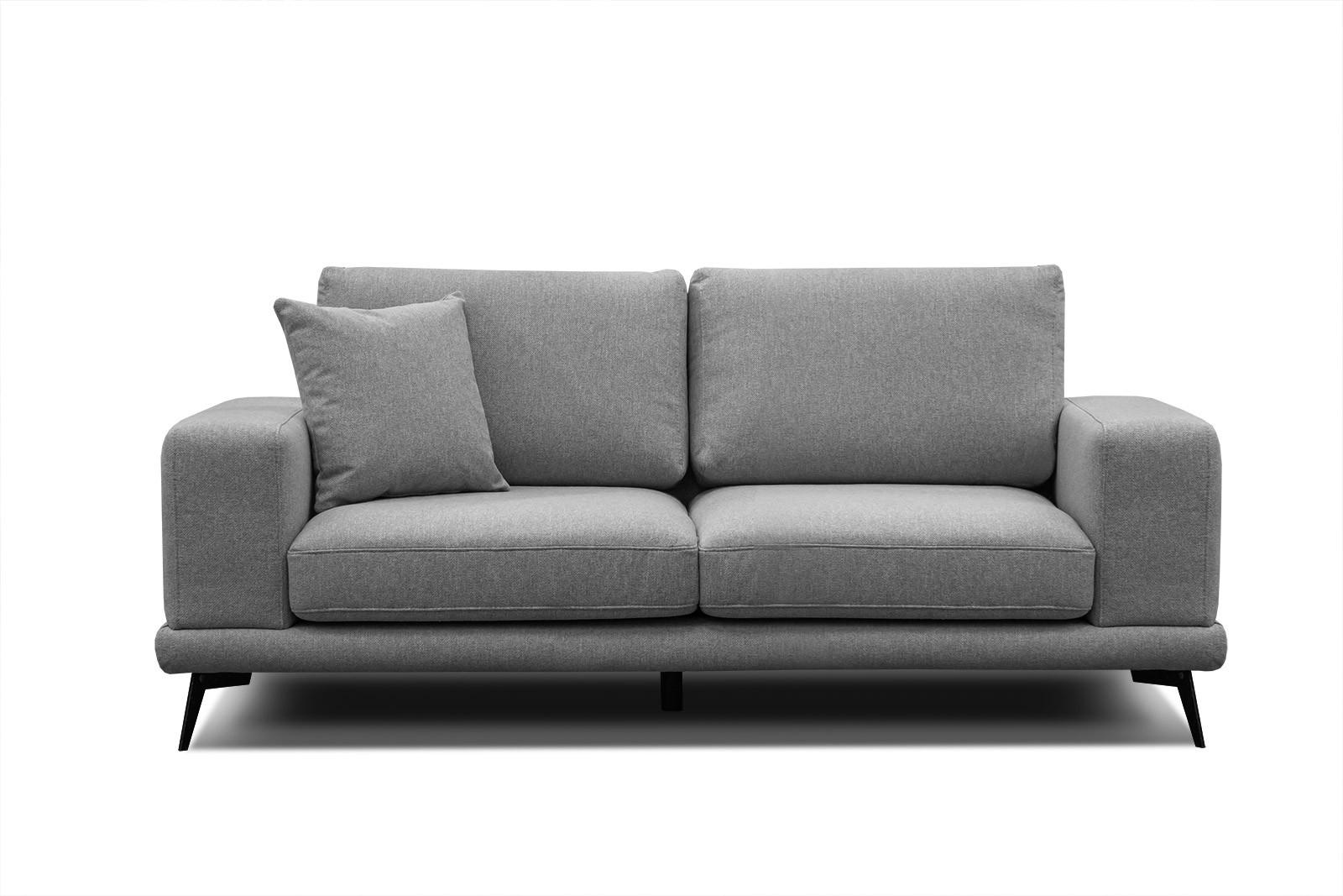 SOFA MEDIOLANE 2,5-Sitzer, grau - Grau, Holzwerkstoff/Textil (203/87/96cm) - Courtois Laville