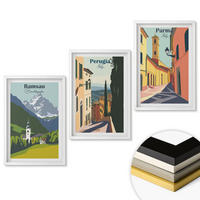 WANDBILDER 3er-Set - 40x60 cm Weißer Rahmen - Berglandschaften und Italien - Weiß, Kunststoff (40/60cm) - ArtPrintCave