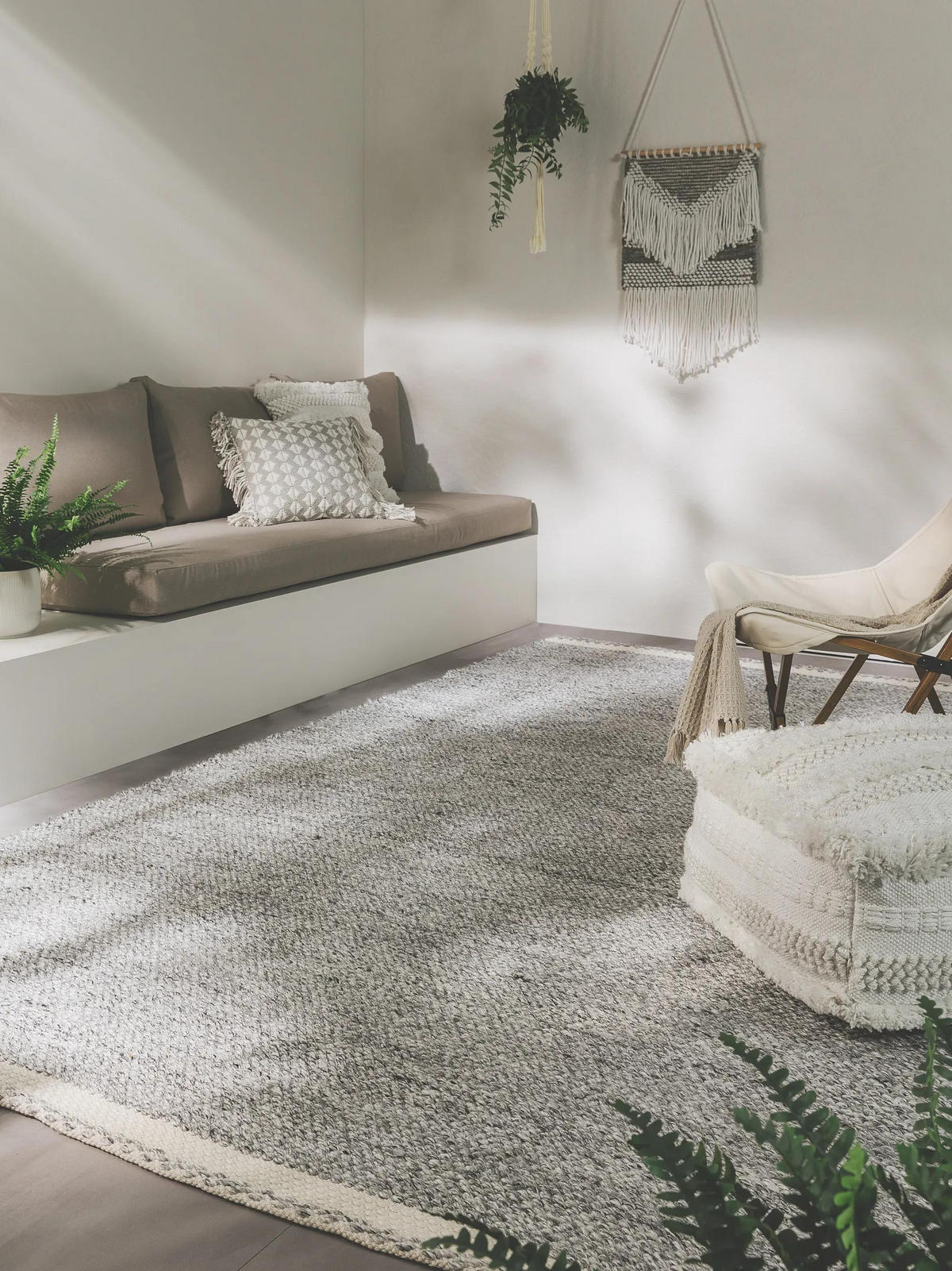 TEPPICH aus recyceltem Material Kiah Grau 160x230 cm - Grau, Textil (160/230cm) - benuta Pure