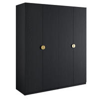 KLEIDERSCHRANK Mond anthrazit 179 / 58,5 / 209cm - Anthrazit/Goldfarben, Holz/Holzwerkstoff (179/209/58.5cm) - Feldmann-Wohnen