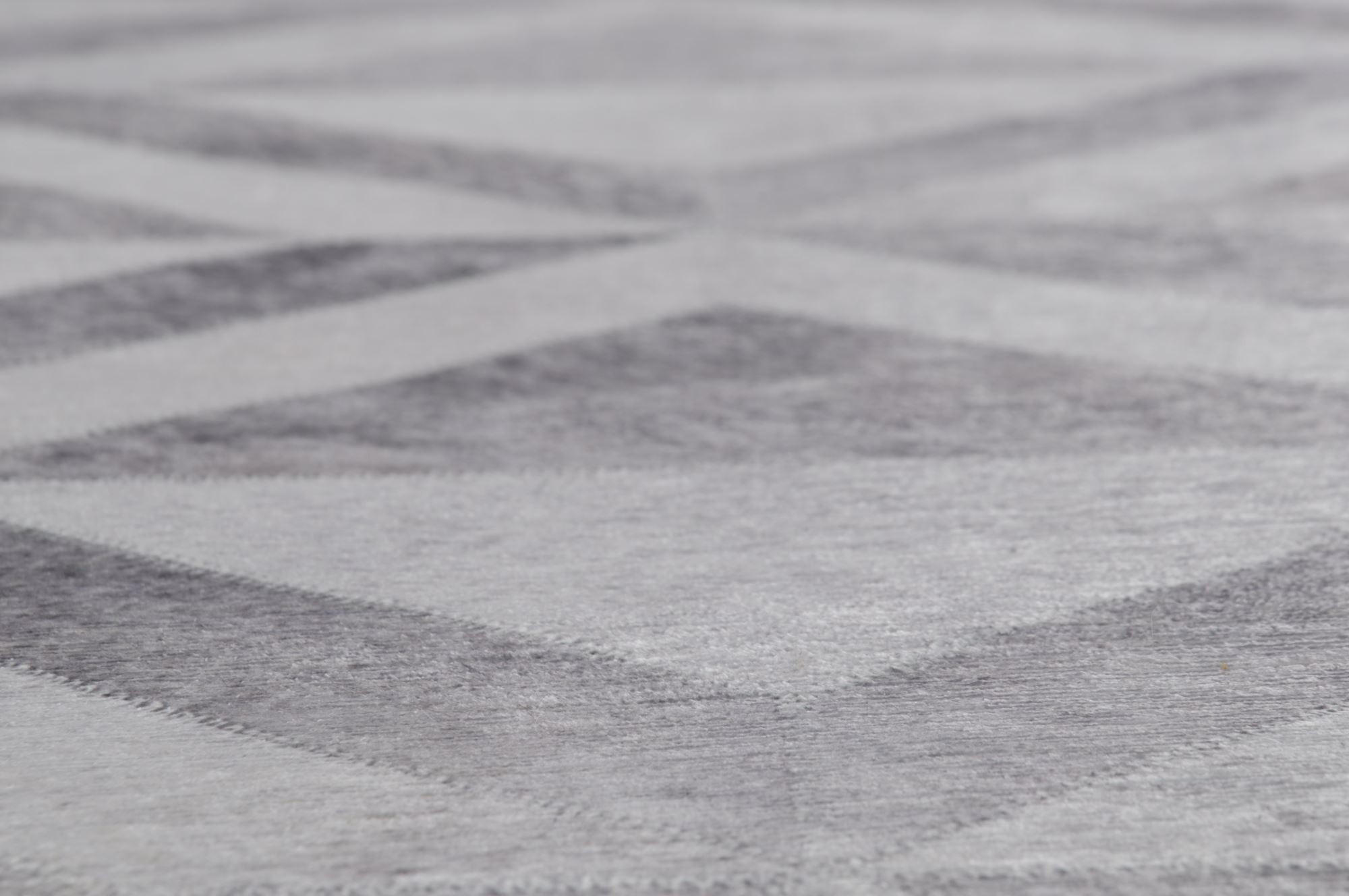 Thumbnail - Gino Falcone Kurzflorteppich, Grau, Textil, Rauten, Rechteckig, 80x150 cm, für Fußbodenheizung geeignet, Teppiche & Böde...