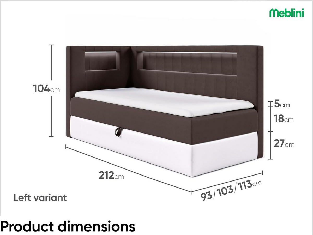 KINDERBETT GARETH 3 - Braun/Weiß, Holzwerkstoff (113/212cm) - Meblini